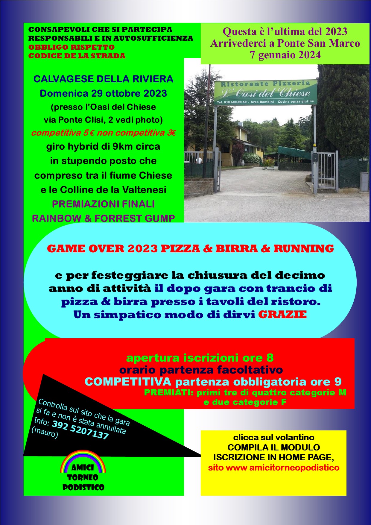 GAME OVER 2023 PIZZA & BIRRA & RUNNING